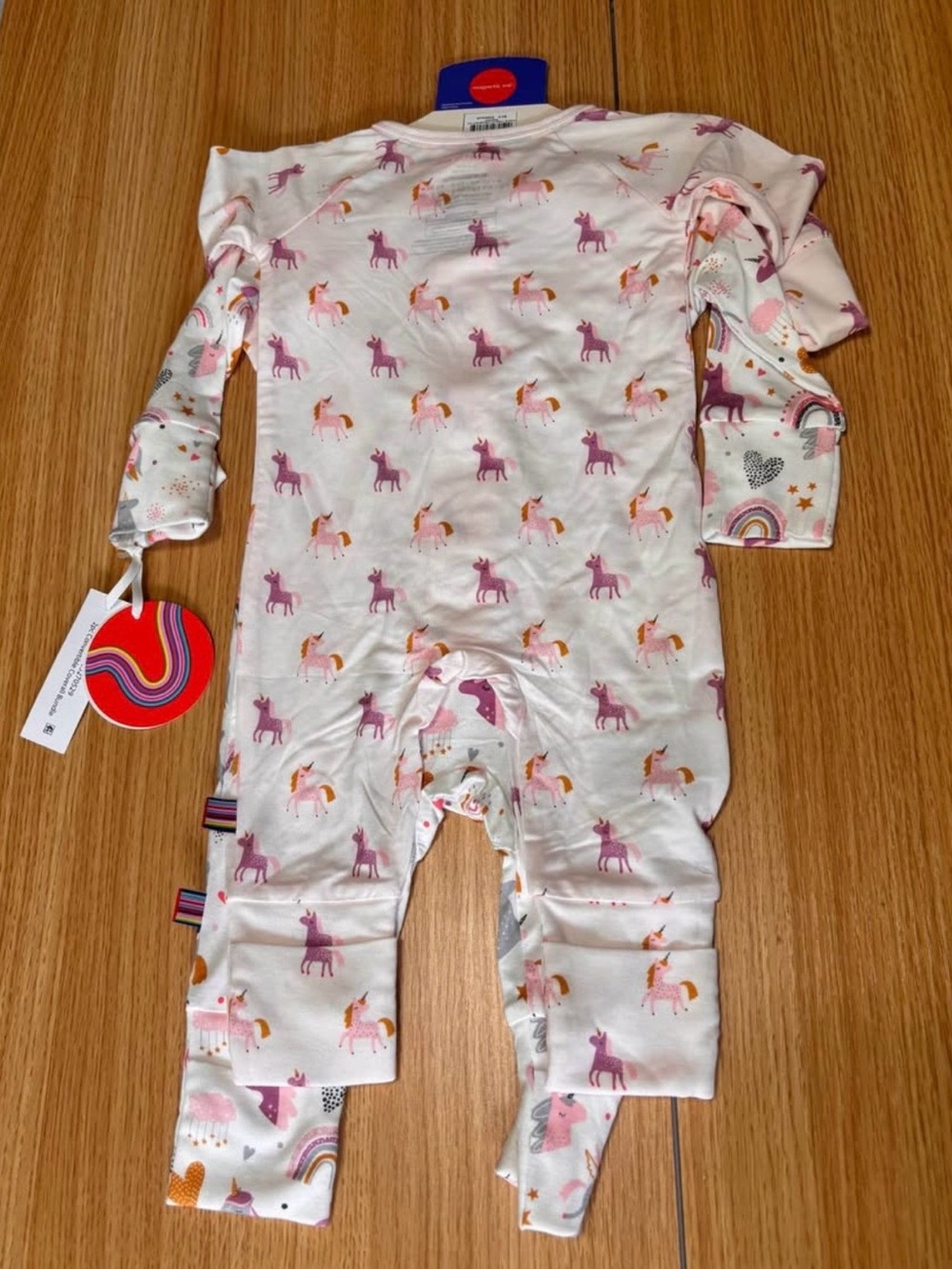Magnetic Me NWT Baby Girl Unicorn 2Pc Magnetic Coverall Set 0-3M - Picture 4 of 6